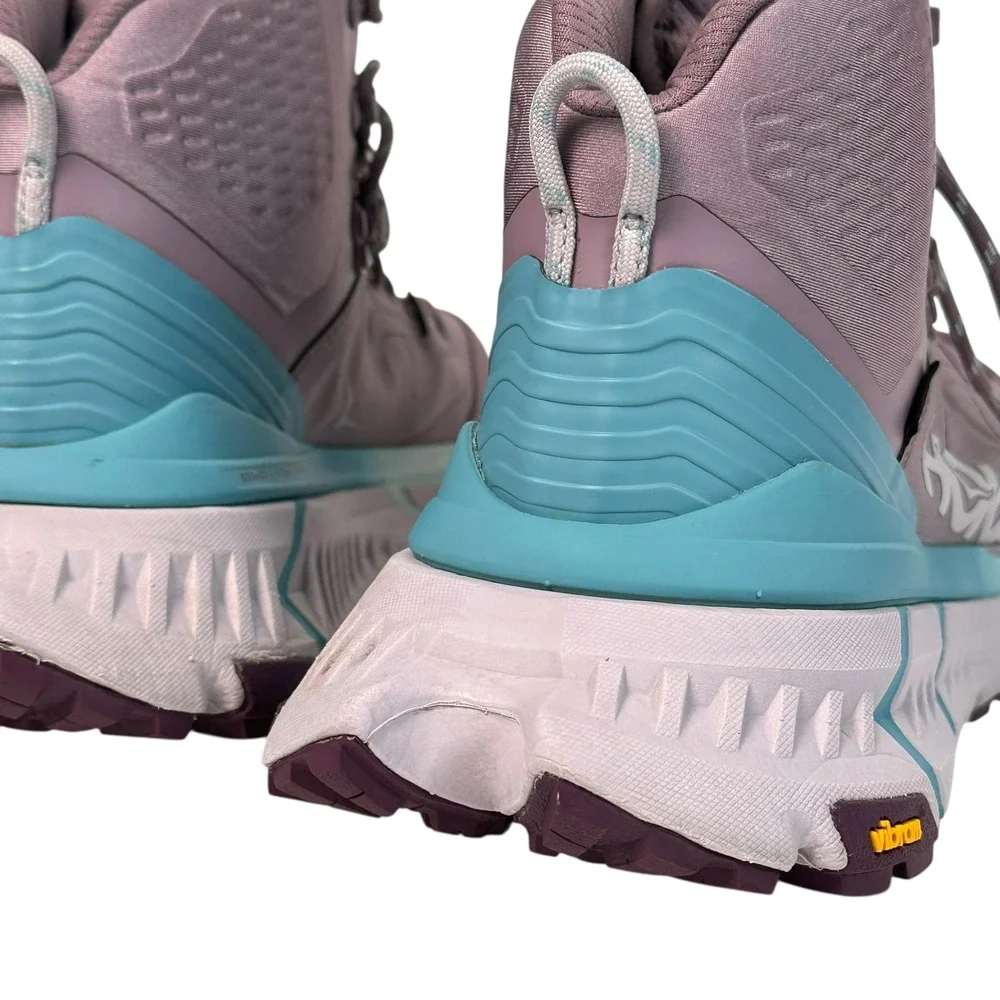 HOKA One One TenNine‎ GTX Womens Hiking Boots Trail Vibram Lug Mauve Teal 9.5